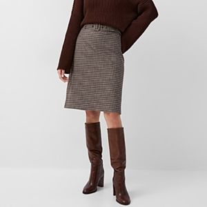 Simons Contemporaine Houndstooth Belted Wrap Skirt